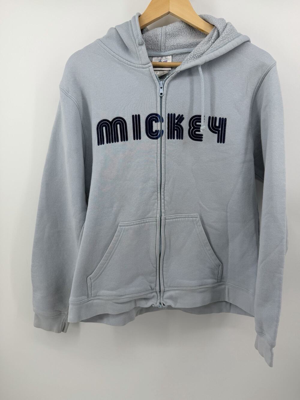 Disneyland Resort Mickey Mouse Zip Up Hoodie Light Blue Womens Large